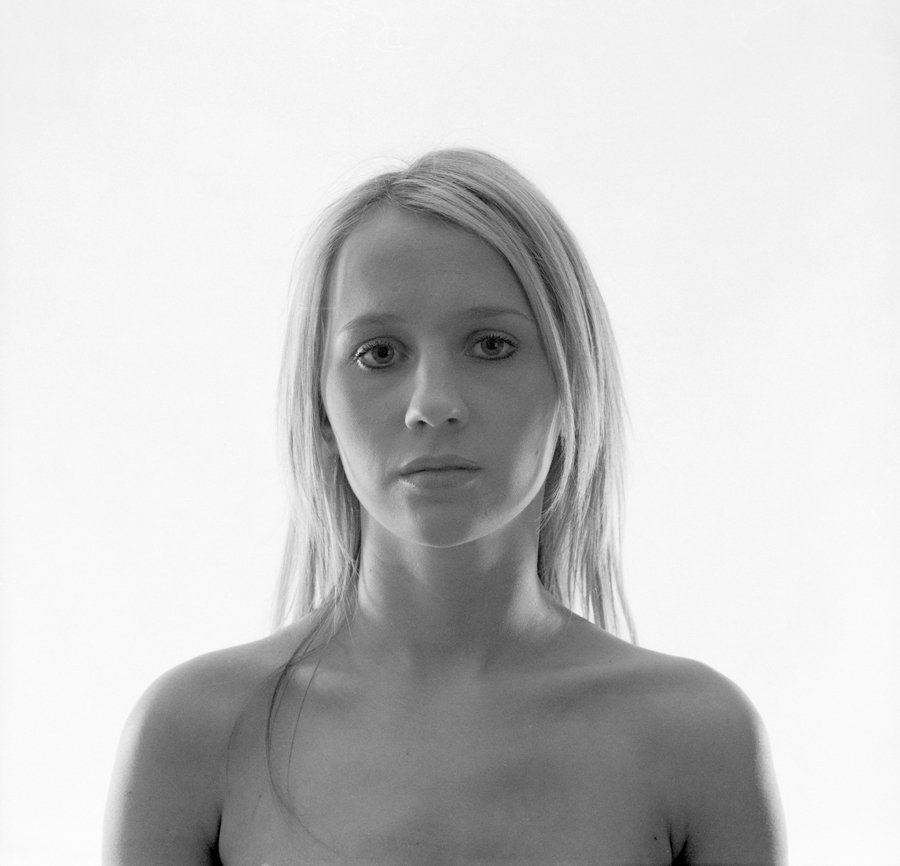 Black and white portrait photo