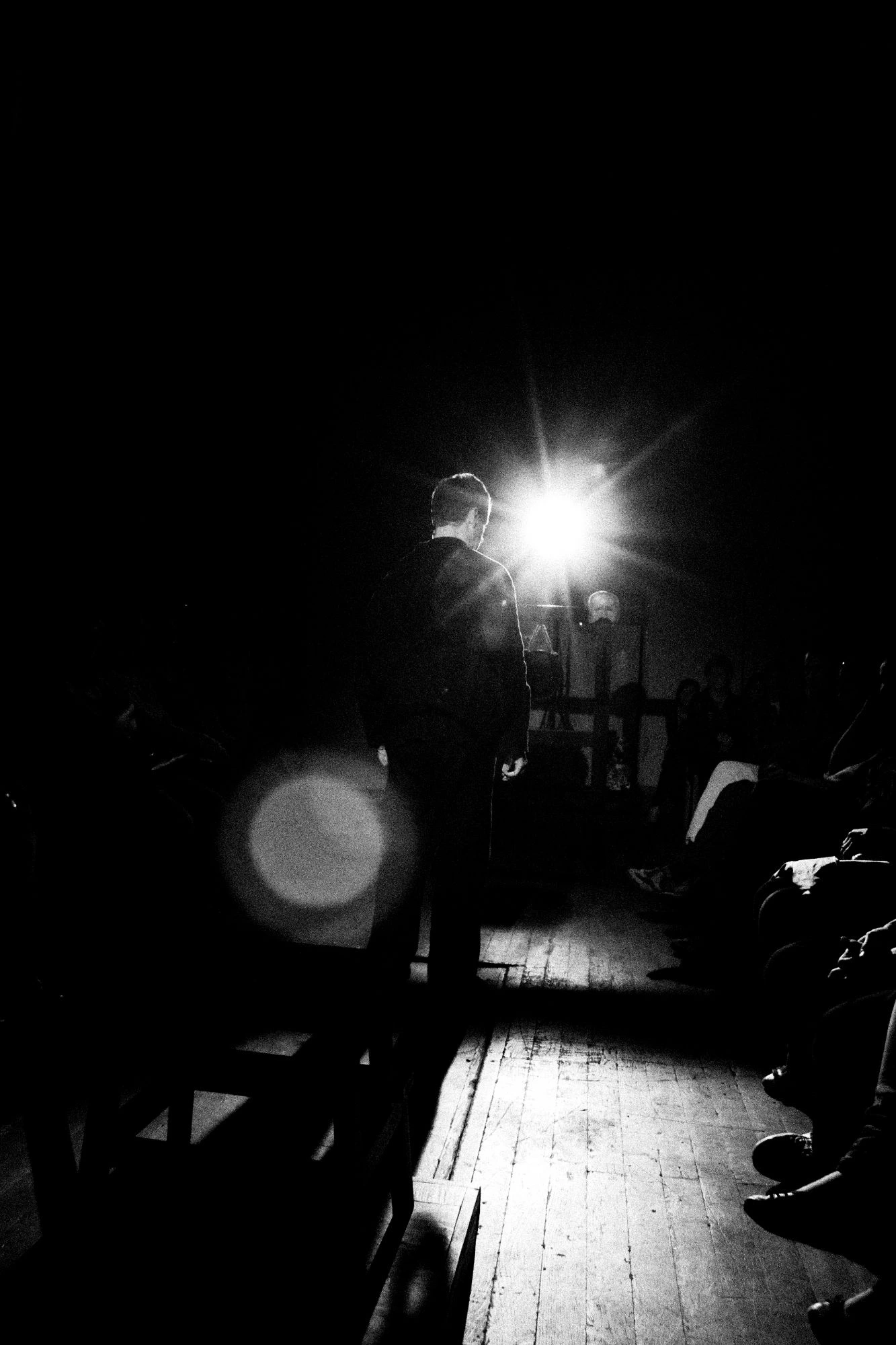 Black and white photo of Divadlo Kontra