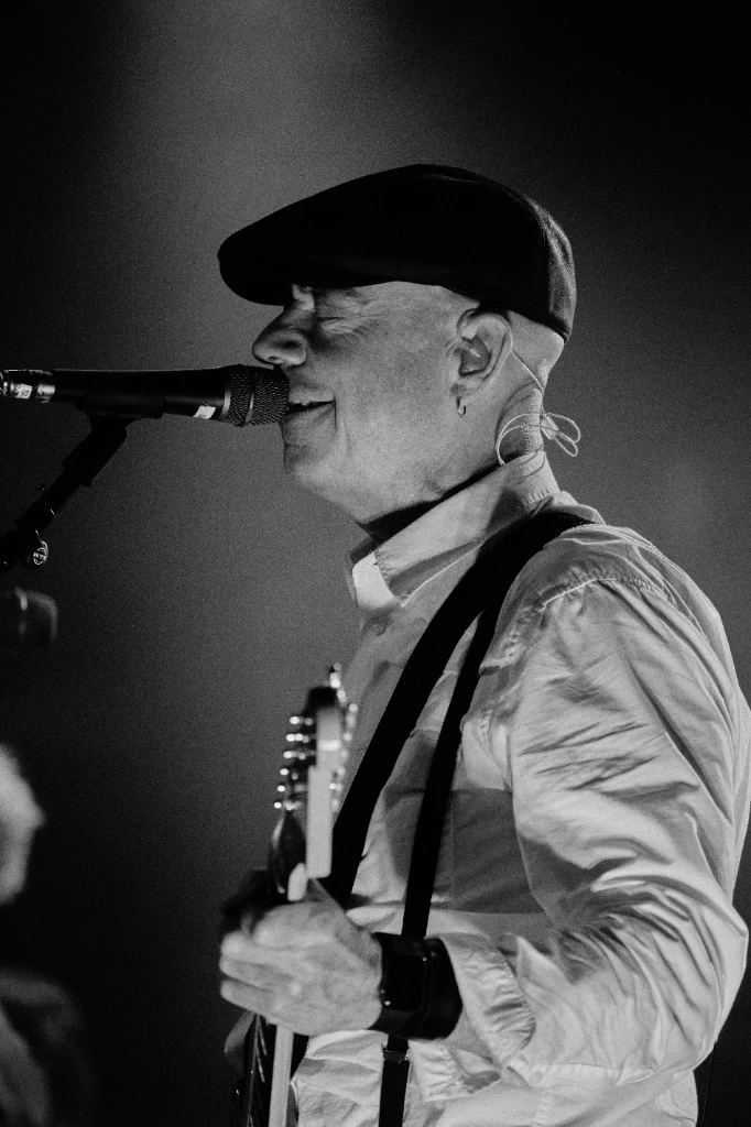 Black and white photo of Asian dub Foundation performing at Rock for Churchill