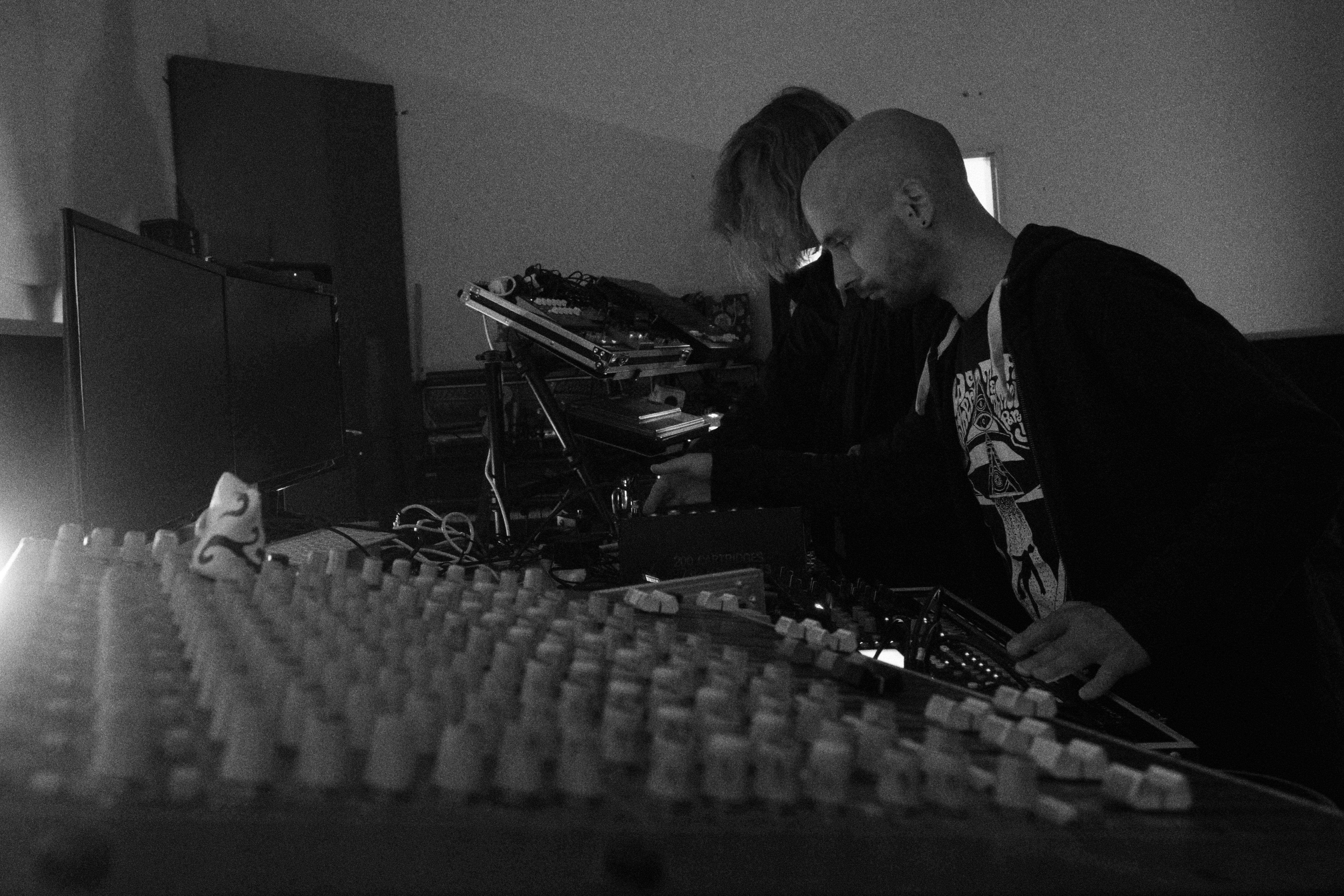 Black and white photo of Mad4ce Ambient project in Prague