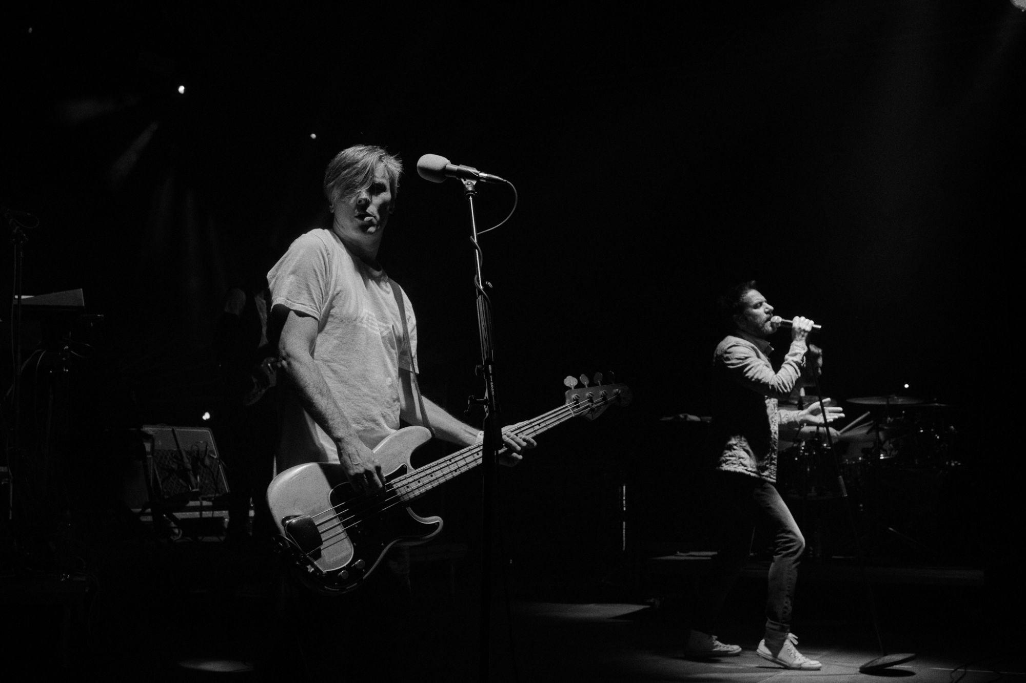 Black and white photo of Tat Bojs performing at Veseli nad Moravou