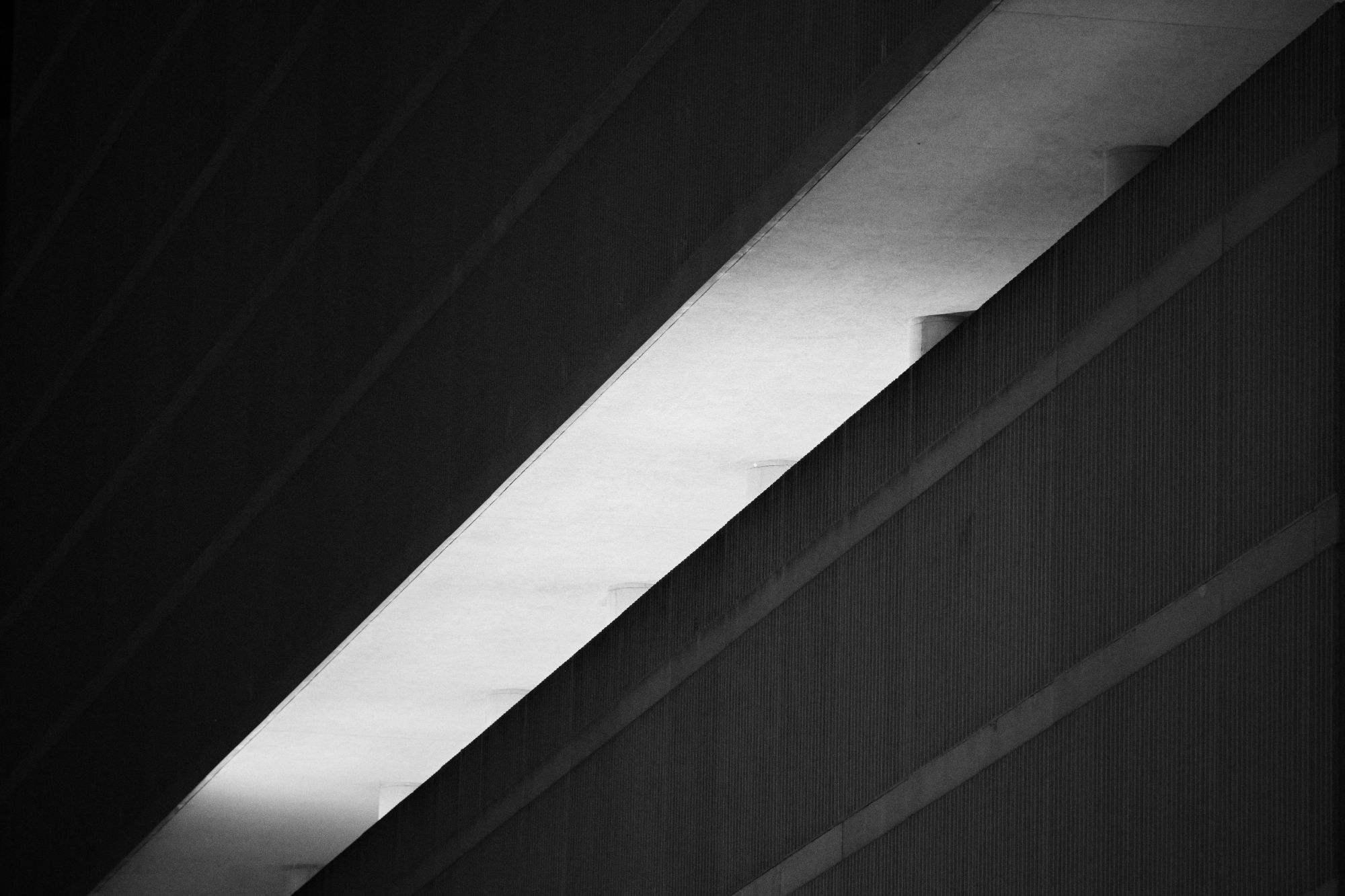 Black and white detail photo of building in Atlanta at night