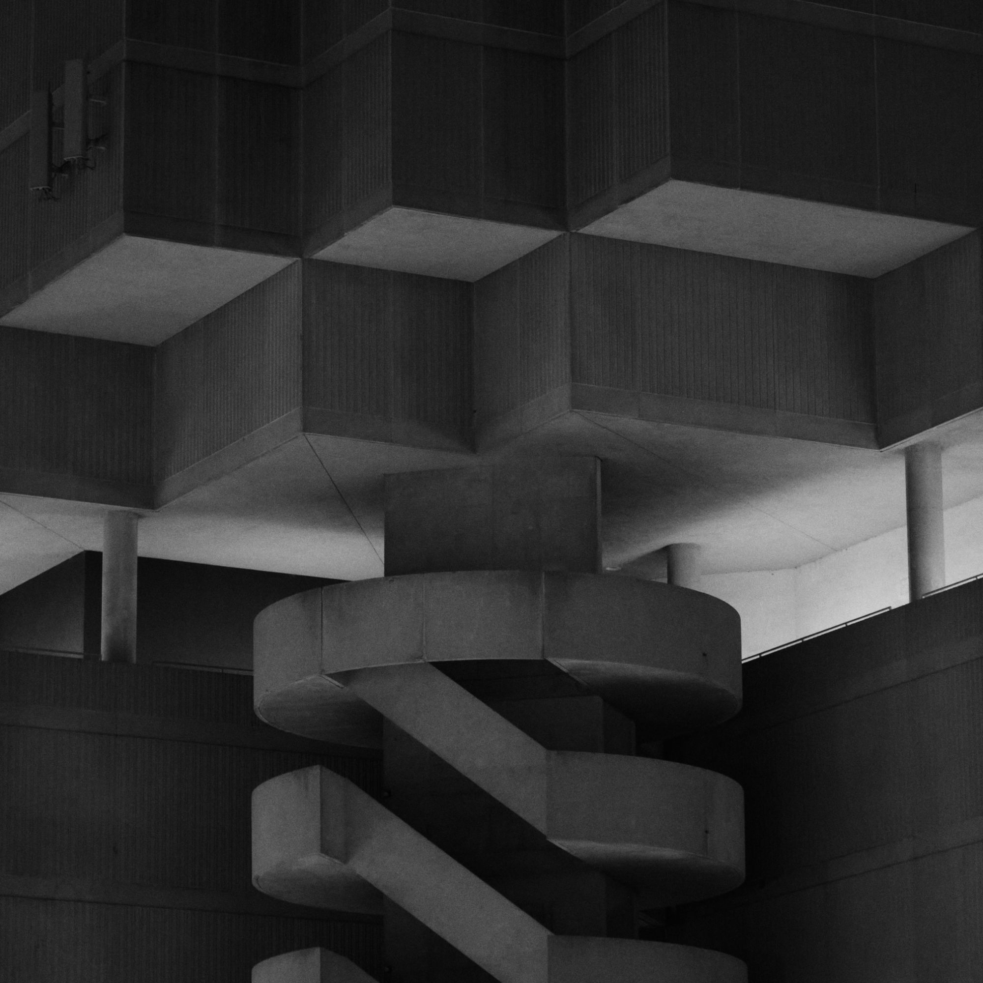 Black and white detail photo of bulding in Atlanta